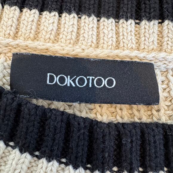 Dokotoo Tan Cozy Cable Knit Crewneck Pullover Sweater Vest Medium-Preppy - Picture 5 of 7
